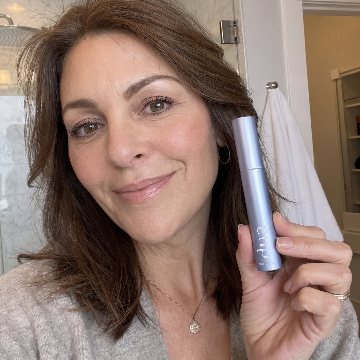 Customer selfie with product