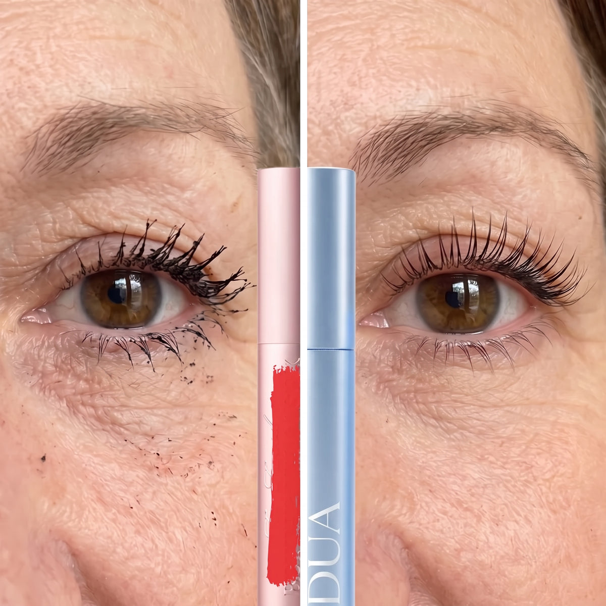 Split face: regular mascara vs. this one