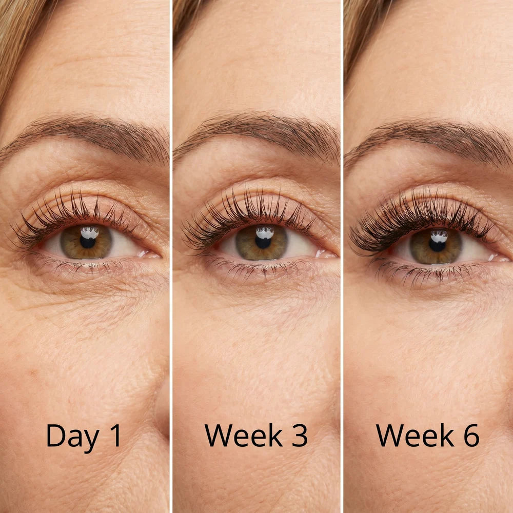 3 panels: Day 1 · Week 3 · Week 6
